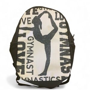 🖤 Gymnastics Backpack – Glitter Silhouette & Word Art Design